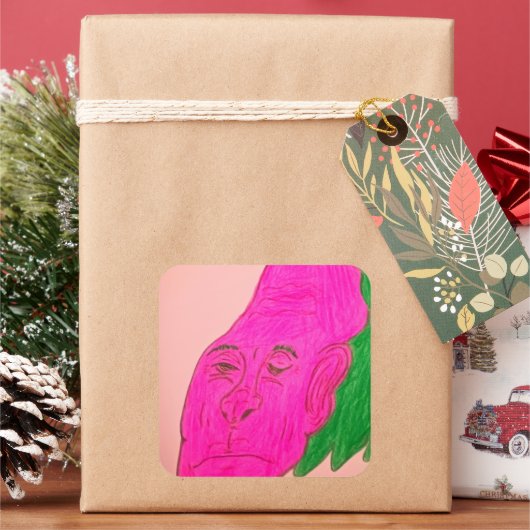 Root Vegetable Character Art Square Stickers (Feestdagen)