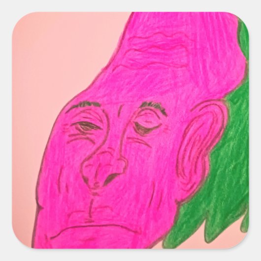 Root Vegetable Character Art Square Stickers (Voorkant)