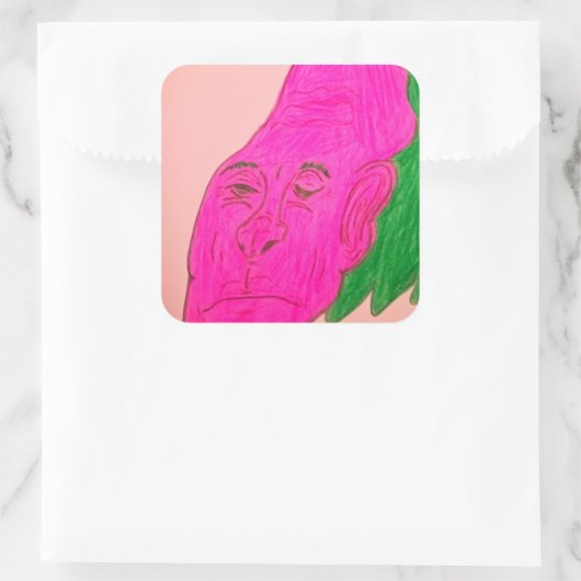 Root Vegetable Character Art Square Stickers (Tas)