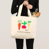 Root vegetables pun - Rooster in Veganism Grote Tote Bag (Voorkant (product))