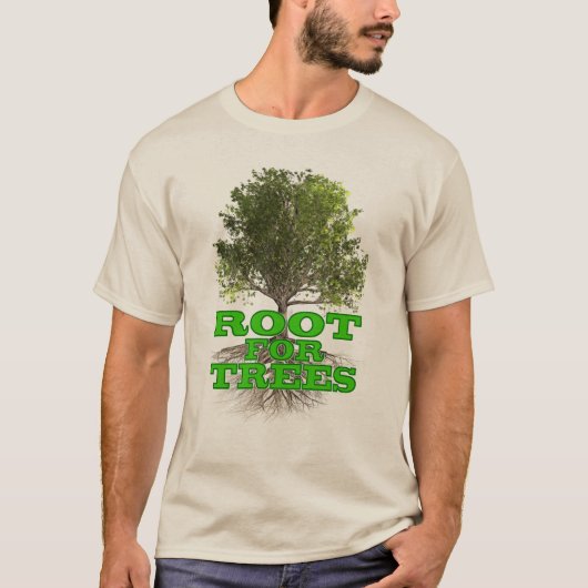 "Root voor bomen" lichte shirt (Voorkant)