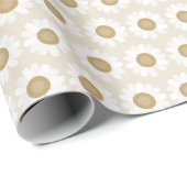 Rooted & Blooming – Beige Kamille Cadeaupapier (Rol Hoek)