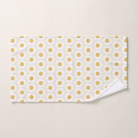 Rooted & Blooming – Soft Cream & Yellow Chamomile  Bad Handdoek (Handdoek)