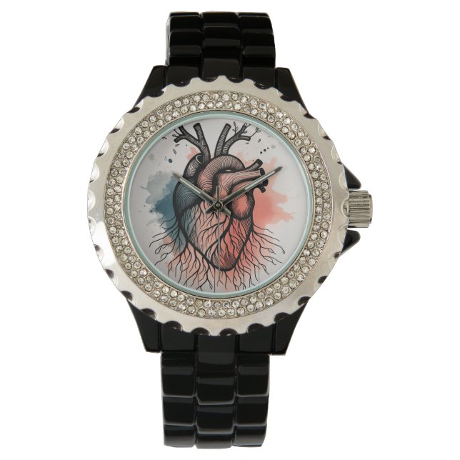 Rooted Heart – Elegant Soul Sketch Horloge (Voorkant)