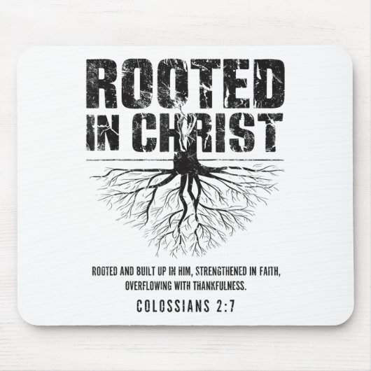 Rooted In Christ Christian Nge Bible Verse Colossi Muismat (Voorkant)