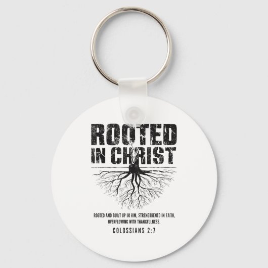 Rooted In Christ Christian Nge Bible Verse Colossi Sleutelhanger (Voorkant)