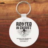 Rooted In Christ Christian Nge Bible Verse Colossi Sleutelhanger (Voorkant)