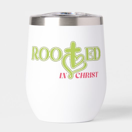 Rooted in Christ Christian Tumbler Gift (Voorkant)