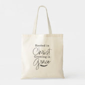 Rooted in Christ Growing in Grace Holiday Tote Bag (Achterkant)