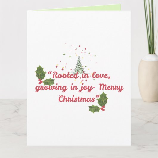 Rooted in Love, Growing in Joy—Botanical Christmas Kaart (Voorkant)