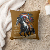 Rooted in Spirit – Native Rider Throw Pillow Kussen (Deken)