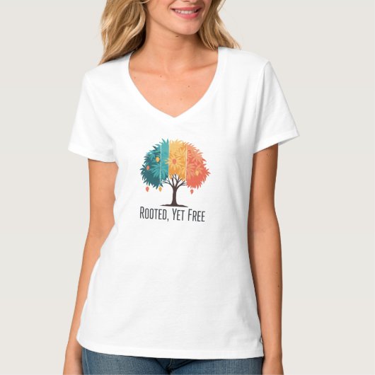 "Rooted Radiance – Oost ontmoet West Top" T-shirt (Voorkant)