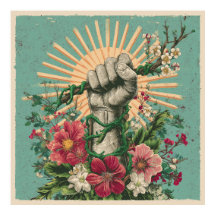 Rooted Resistance - Solarpunk Protest Poster