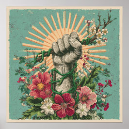 Rooted Resistance - Solarpunk Protest Poster