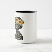 Rooted Strength Mom – Blooming Silhouette Art Mok (Midden)