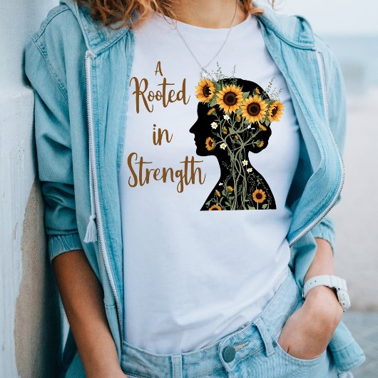 Rooted Strength Mom – Blooming Silhouette Art T-shirt