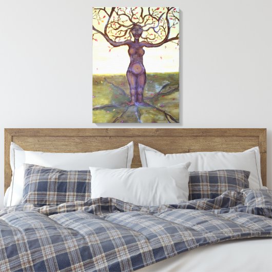 "Rooted" Tree Goddess Art Canvas Afdruk (Insitu (Slaapkamer))