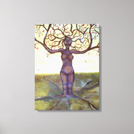 "Rooted" Tree Goddess Art Canvas Afdruk