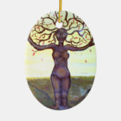 "Rooted" Tree Goddess Art Keramisch Ornament (Voorkant)
