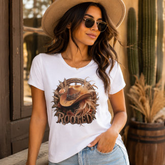 Rooted Vintage Western Cowboy Hat Floral Boho  Grote Maat T-shirt