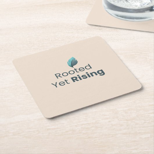 Rooted Yet Rising Minimal Motivational Coaster Kartonnen Onderzetters (Schuin)