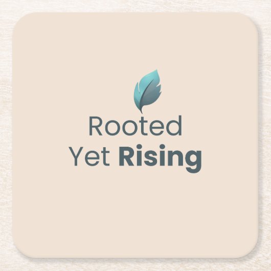 Rooted Yet Rising Minimal Motivational Coaster Kartonnen Onderzetters (Voorkant)
