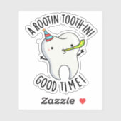 Rootin Toothin Goede Tijd Grappige Tand Pun Sticker (Vel)