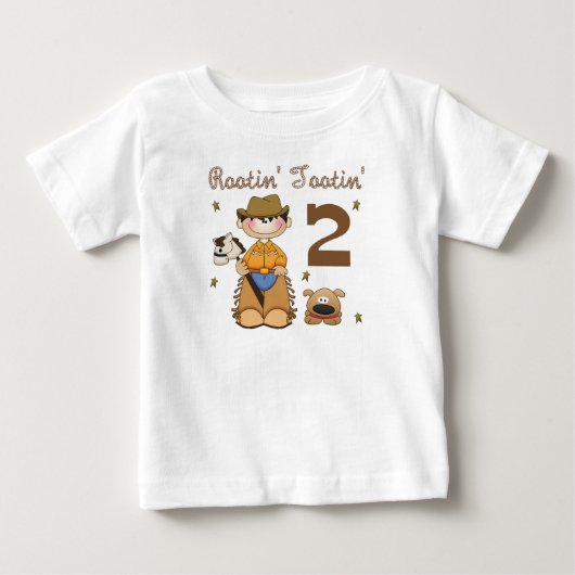 Rootin' Tootin' 2 jaar oude Cowboy T-shirt (Voorkant)