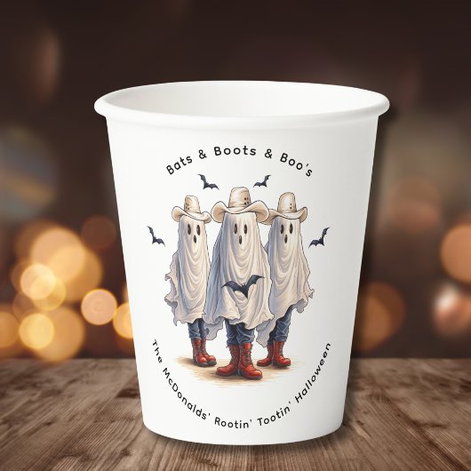 Rootin’ Tootin’ Cowboy Ghosts Western Halloween Papieren Bekers