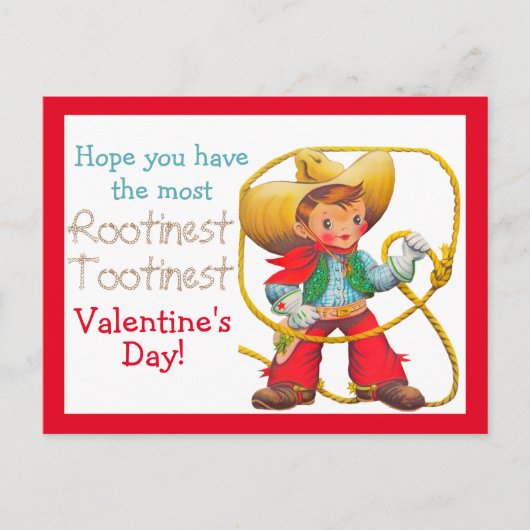Rootin Tootin  Cowboy Valentijnsdag Kinderen Briefkaart (Voorkant)