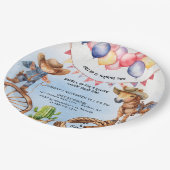 Rootin' Tootin' Goede Tijd Verjaardag Papieren Bordje (Gekanteld)