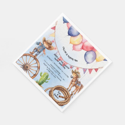 Rootin' Tootin' Goede Tijd Verjaardag Servet (Hoek)