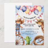 Rootin' Tootin' Goede Tijd Verjaardag Uitnodiging (Voorkant / Achterkant)