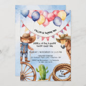 Rootin' Tootin' Goede Tijd Verjaardag Uitnodiging (Voorkant / Achterkant)