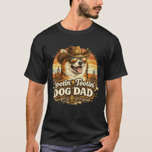 Rootin Tootin Hond Papa Cowboy T-Shirt Grappig Cad