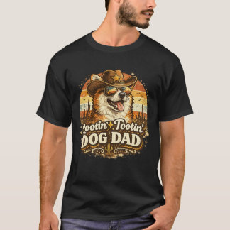 Rootin Tootin Hond Papa Cowboy T-Shirt Grappig Cad