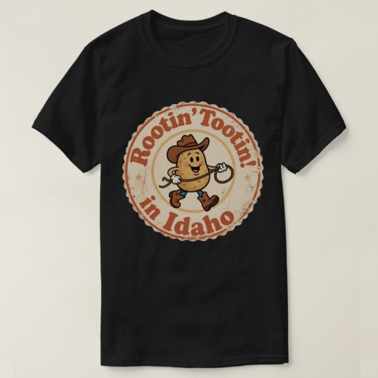Rootin' Tootin' Idaho-aardappelkabouterkunst T-shirt (Design voorkant)