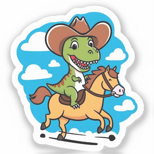 Rootin’ Tootin’ Rex Sticker (Voorkant)
