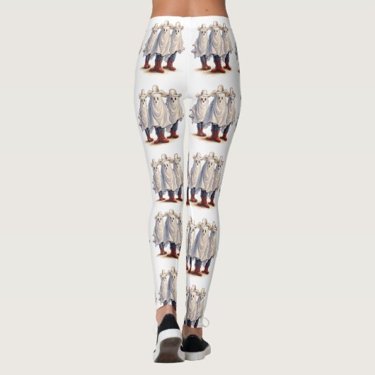 Rootin Tootin Spookin Westerne Ghosts aangepaste t Leggings (Achterkant)