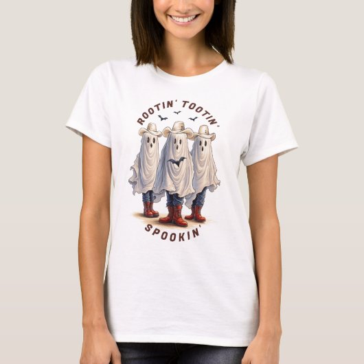 Rootin Tootin Spookin Westerne Ghosts aangepaste t T-shirt (Voorkant)