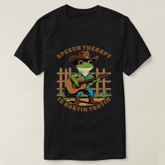 Rootin’ Tootin’ Spraaktherapie Cowboy Frog T-shirt (Design voorkant)