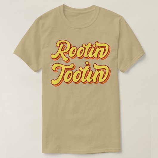 Rootin Tooting Retro Typografie T-shirt (Design voorkant)