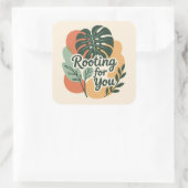 Rooting for you Adorable Greenery Vierkante Sticker (Tas)