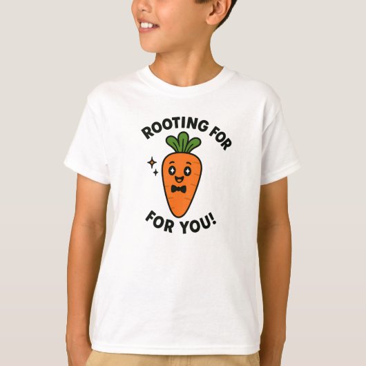 Rooting For You Cute Orange Carrot Design T-shirt (Voorkant)