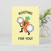 Rooting For You – Wortel Cheerleader Kaart (Staand voorkant)