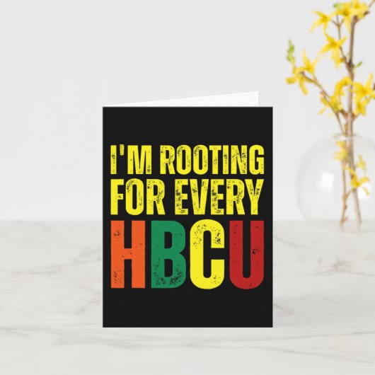 Rooting voor elke HBCU Black History College Gradu Kaart (Gele Bloem)