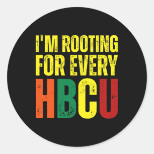 Rooting voor elke HBCU Black History College Gradu Ronde Sticker