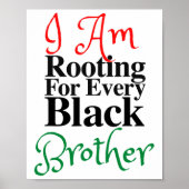 Rooting voor elke zwarte broer Melanin Luv Mom Da Poster (Voorkant)