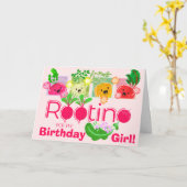 Rooting voor het verjaardagsmeisje | Motivatie woo Kaart (Gele Bloem)