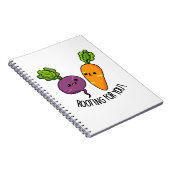 Rooting voor jou Grappige Veggie Pun Notitieboek (Rechterzijde)